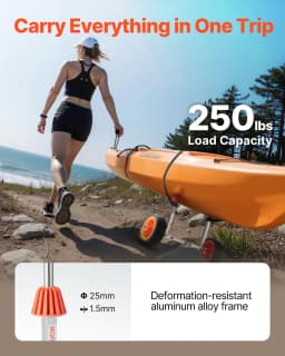 image-VEVOR Kayak Cart - 250 lbs Capacity Stainless Steel Dolly