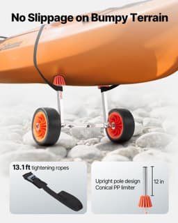 image-VEVOR Kayak Cart - 250 lbs Capacity Stainless Steel Dolly