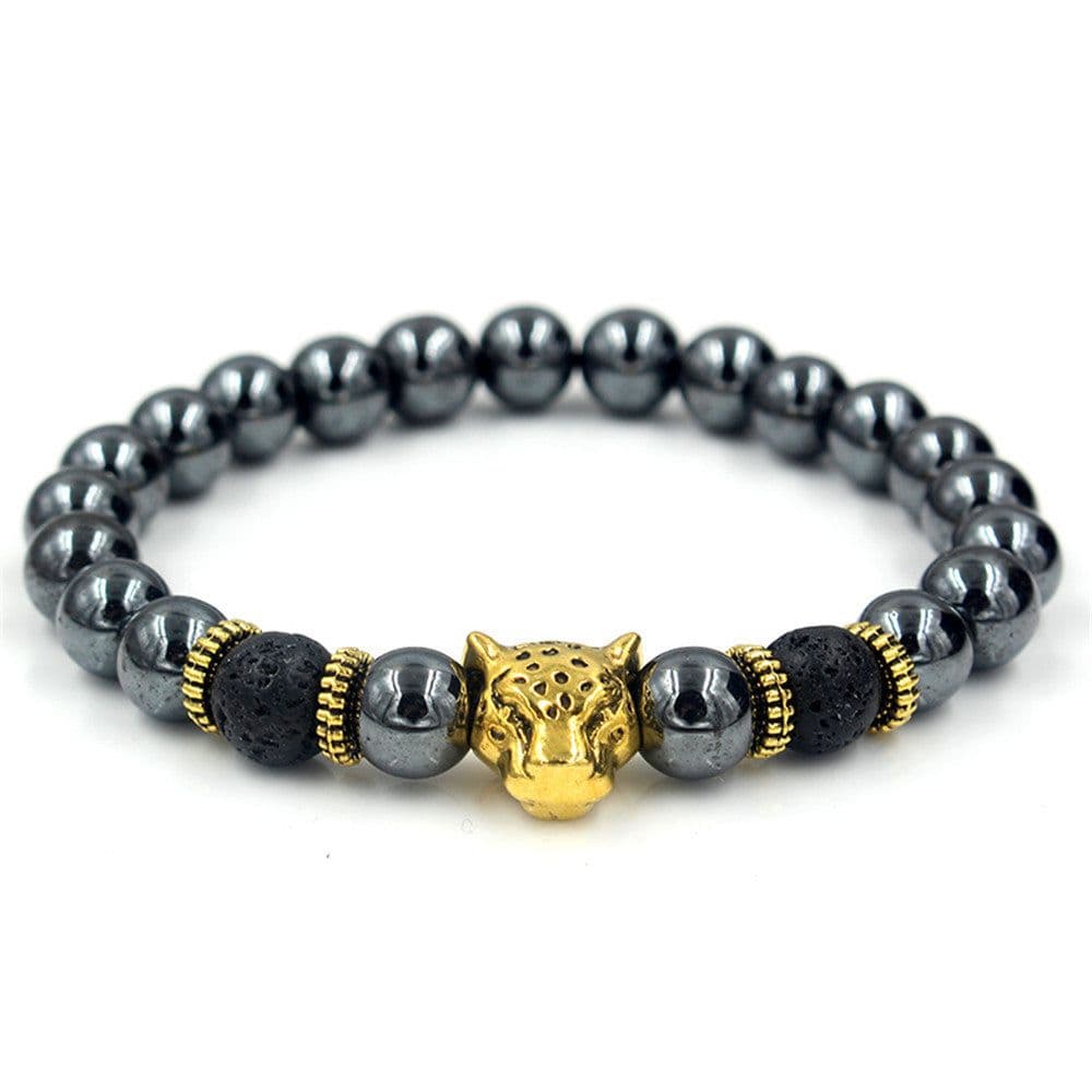 image-Black Iron Stone Lion Head Leopard Head Crown