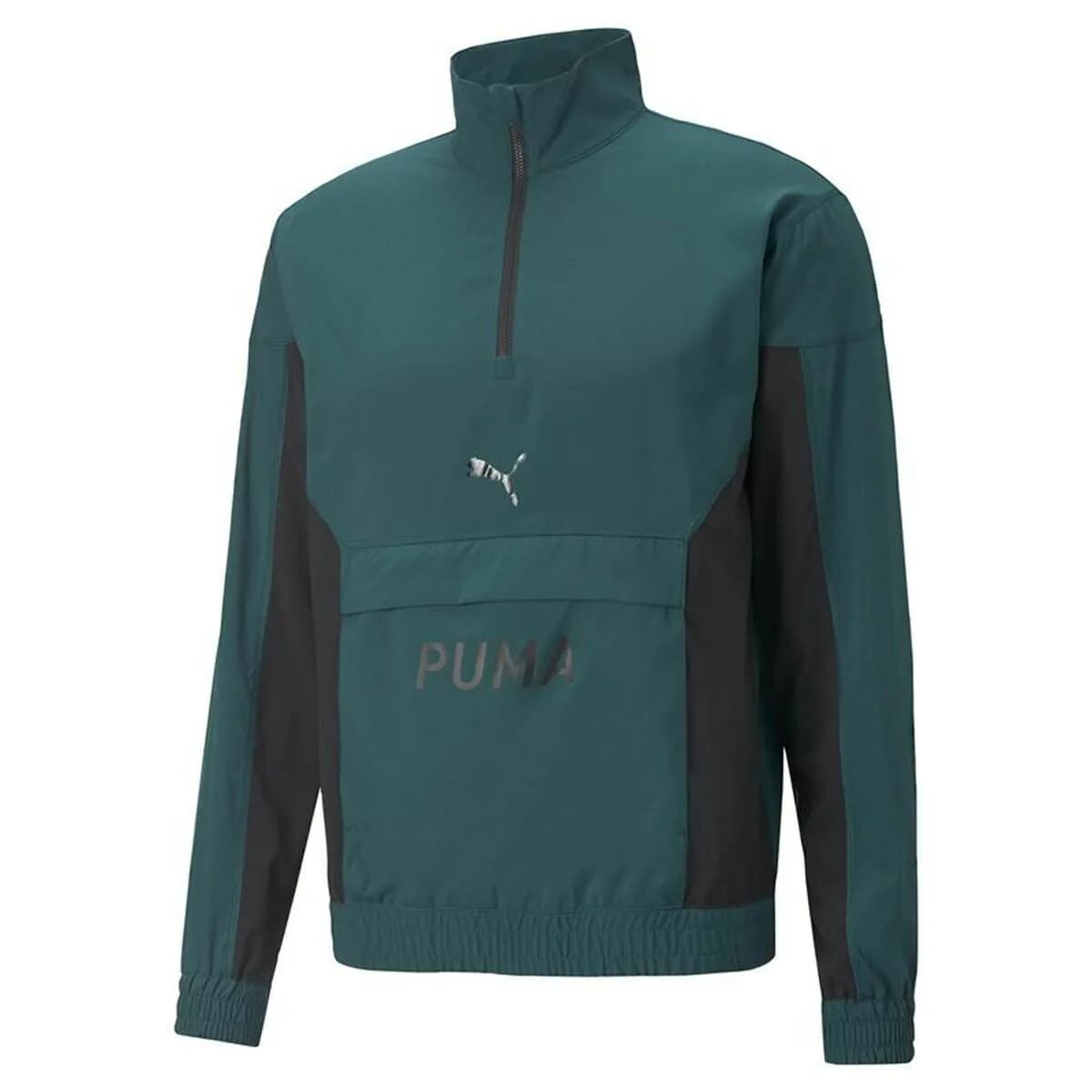 image-Men’s Sweatshirt without Hood Puma Fit Woven Training Green