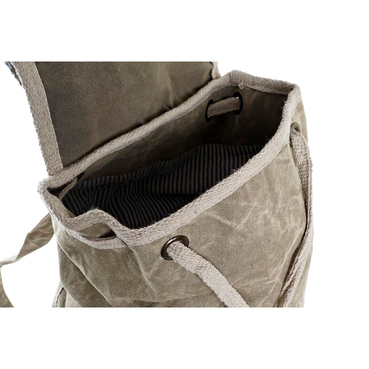 image-Casual Backpack DKD Home Decor Star Vintage Grey Cotton Leather (30 x 17 x 44 cm)