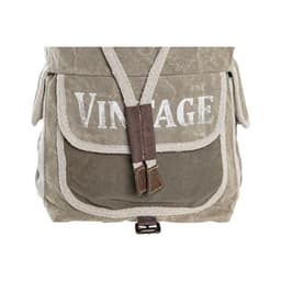 image-Casual Backpack DKD Home Decor Star Vintage Grey Cotton Leather (30 x 17 x 44 cm)