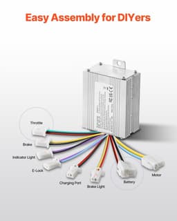 image-VEVOR 450W Electric Brushed DC Motor Kit - 36V 3000rpm Motor with Upgraded Speed Controller and Thumb Throttle Kit for Go Karts E-Bike Motorcycle Scooter
