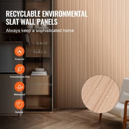 image-VEVOR Wood Slat Acoustic Panels 8 PCS 96 x 6 inch WPC for Modern Wall Ash Wood