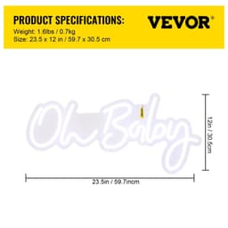 image-VEVOR Oh Baby Neon Sign for Wall Decor, with Remote Control and Dimmable Switch for Baby Shower decorations, Birthday Party, Wedding Decor, 23.5x12 inches (Warm White)