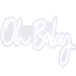 image-VEVOR Oh Baby Neon Sign for Wall Decor, with Remote Control and Dimmable Switch for Baby Shower decorations, Birthday Party, Wedding Decor, 23.5x12 inches (Warm White)