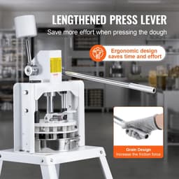 image-VEVOR Dough Divider Rounder, 10PCS Manual Dough Equal Divider Machine, 4.23oz - 19.75oz Hand Press Dough Cutter with 304 Stainless Steel Tray and Blade, Bread Maker for Bakery, Restaurant, Commercial