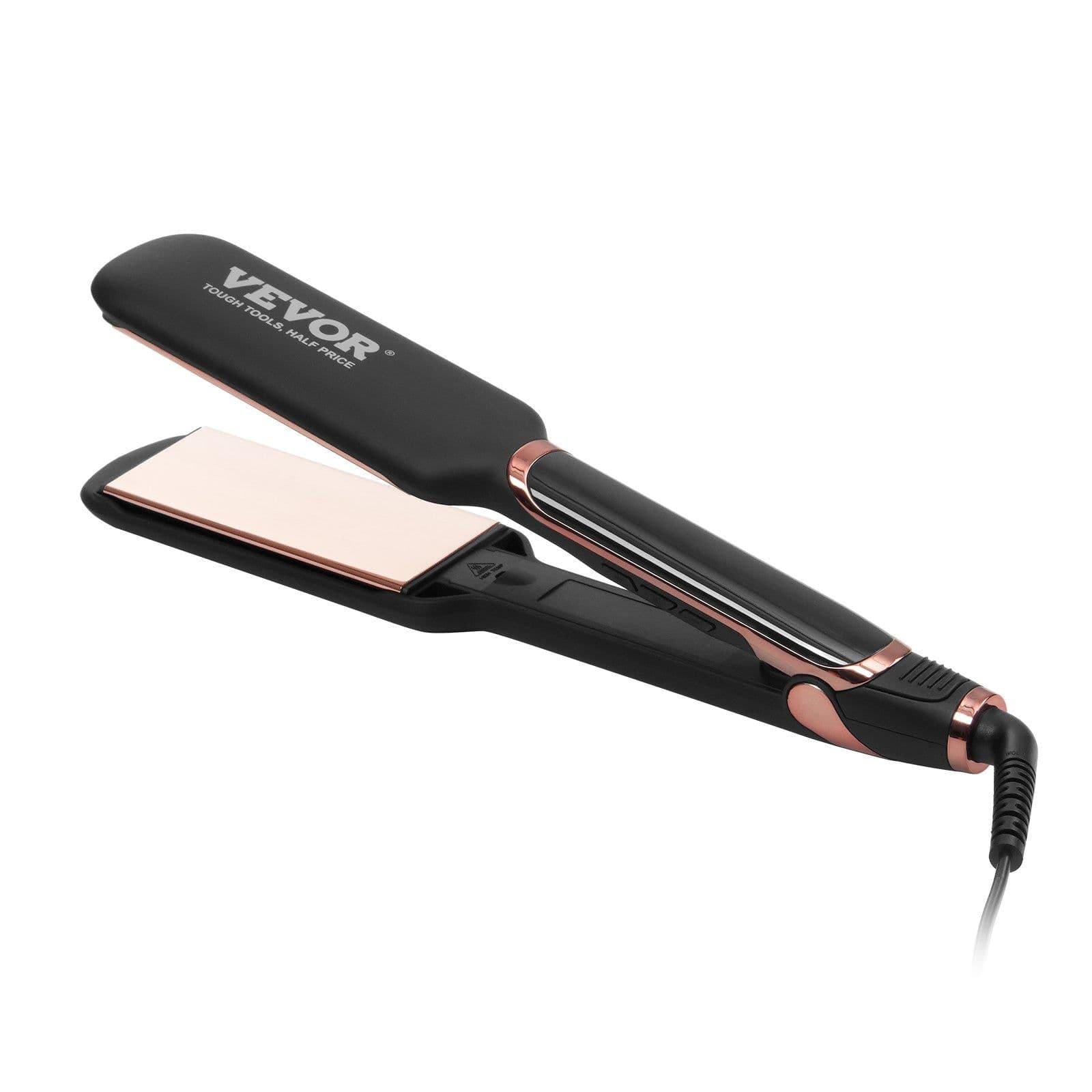 image-VEVOR Titanium Hair Straightener, 2-inch - Features Infrared, Negative Ions, Dual Voltage (110V/240V), LCD Screen & 11 Temperature Settings, Ideal for Salon, Home & Travel