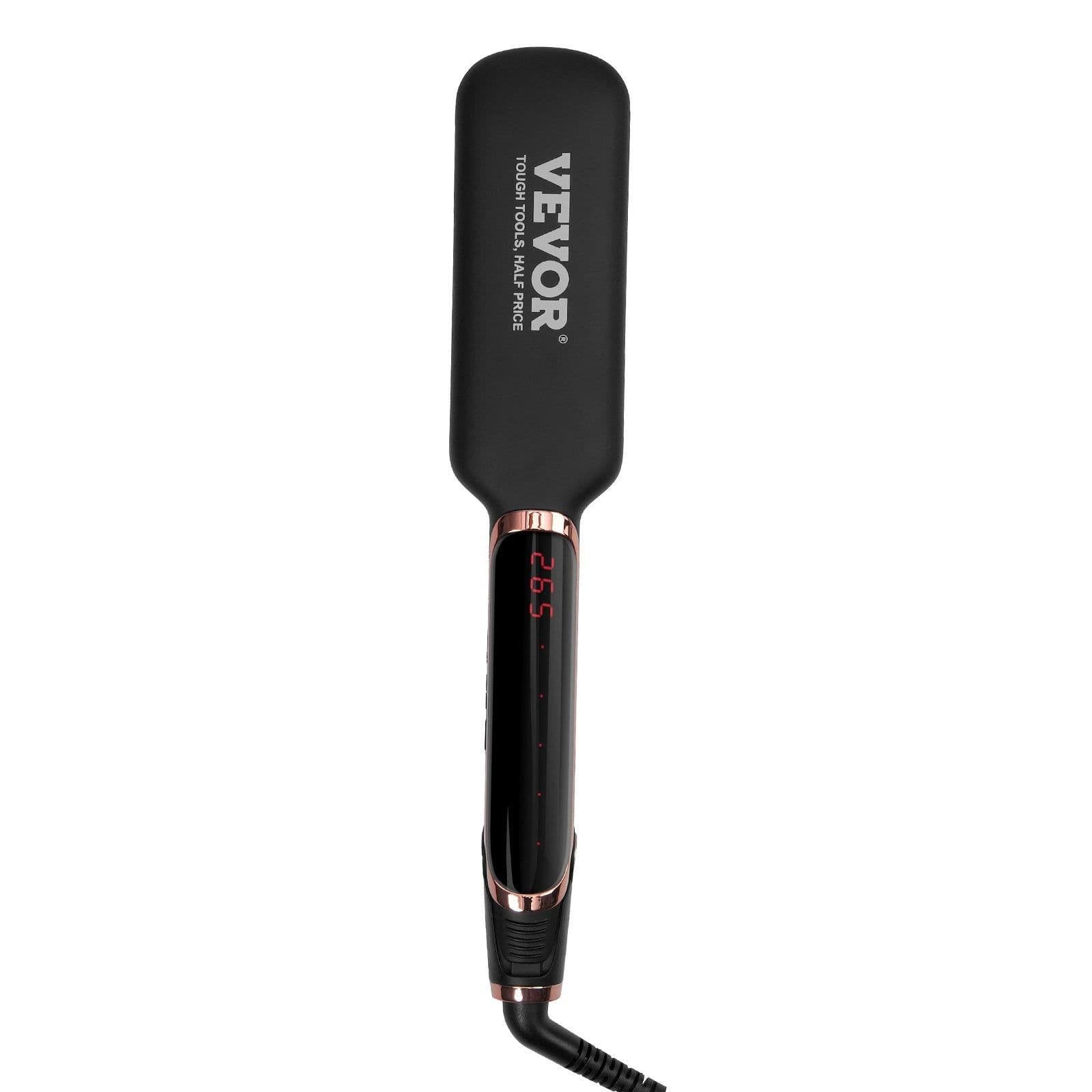 image-VEVOR Titanium Hair Straightener, 2-inch - Features Infrared, Negative Ions, Dual Voltage (110V/240V), LCD Screen & 11 Temperature Settings, Ideal for Salon, Home & Travel