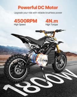 image-VEVOR 1800W Electric Brushless DC Motor Kit - 48V 4500rpm Motor with Upgraded Speed Controller and Foot Pedal Throttle Kit for Go Karts E-Bike Motorcycle Scooter DIY