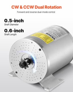 image-VEVOR 1800W Electric Brushless DC Motor Kit - 48V 4500rpm Motor with Upgraded Speed Controller and Foot Pedal Throttle Kit for Go Karts E-Bike Motorcycle Scooter DIY
