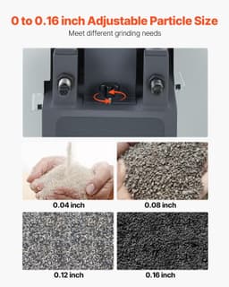 image-VEVOR Rock Crusher, 220V Double Roller Crushers, Industrial Shredder with 2.56x0.59 inch Dual Feed Inlets, 1740RPM Speed Stone Grinder Rock Crusher, 1.5KW Electric Shatter Pulverizer, 860kg/h Crushing