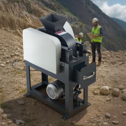 image-VEVOR Rock Crusher, 220V Double Roller Crushers, Industrial Shredder with 2.56x0.59 inch Dual Feed Inlets, 1740RPM Speed Stone Grinder Rock Crusher, 1.5KW Electric Shatter Pulverizer, 860kg/h Crushing