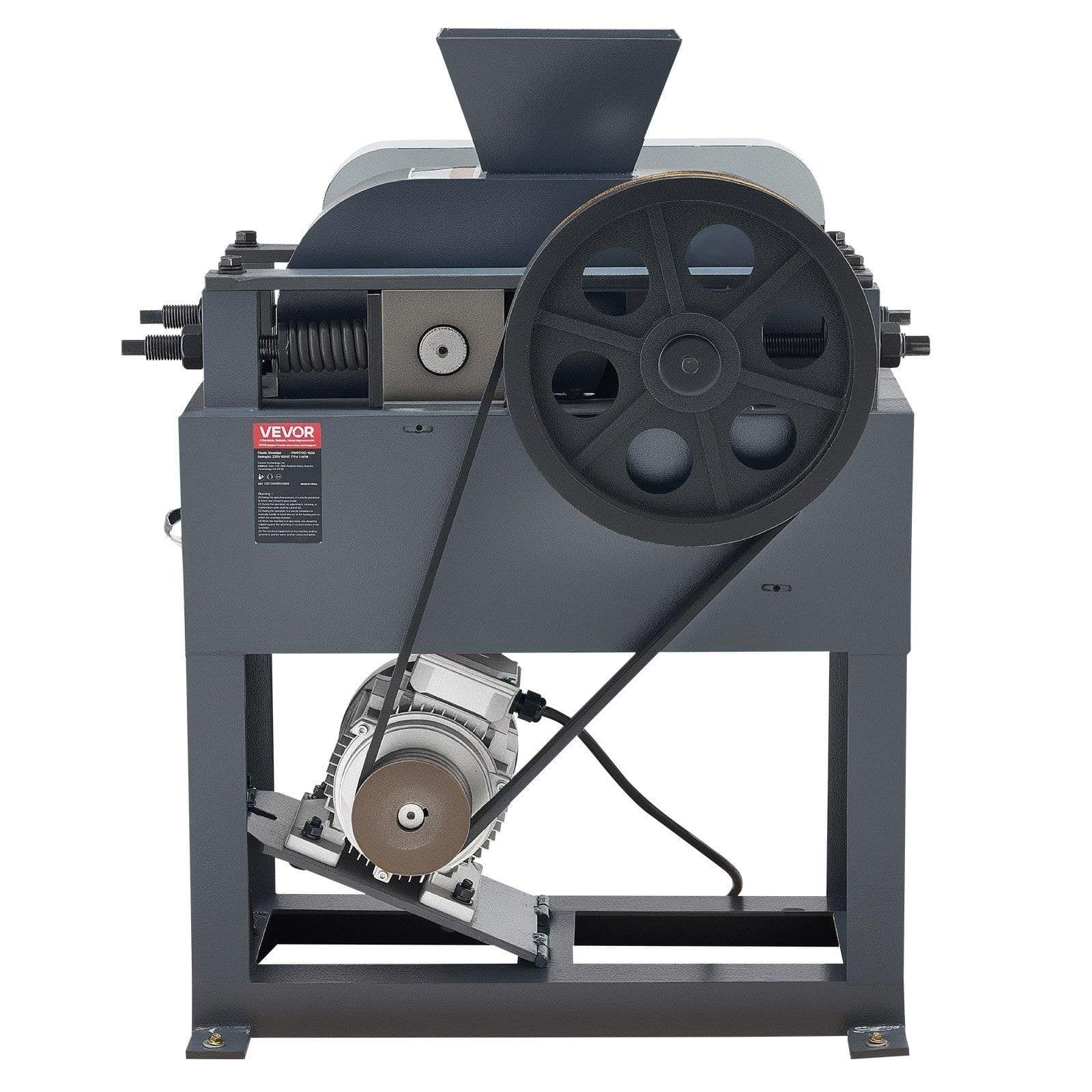 image-VEVOR Rock Crusher, 220V Double Roller Crushers, Industrial Shredder with 2.56x0.59 inch Dual Feed Inlets, 1740RPM Speed Stone Grinder Rock Crusher, 1.5KW Electric Shatter Pulverizer, 860kg/h Crushing