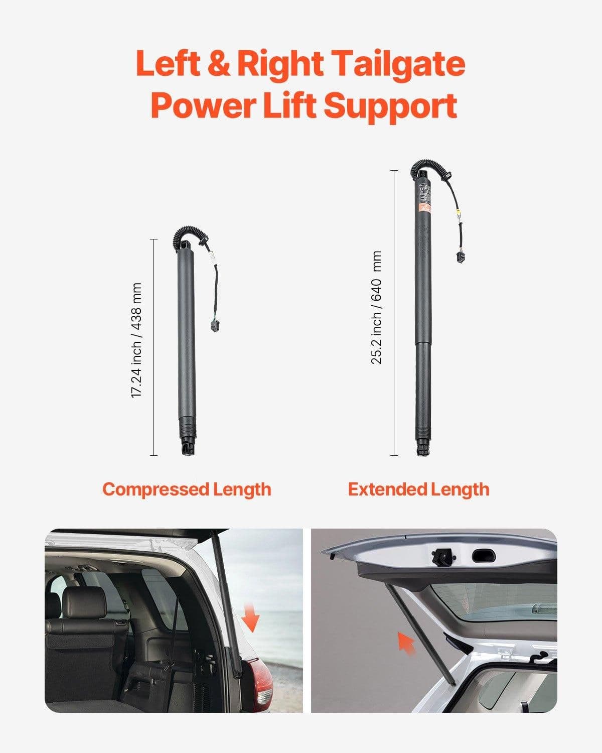 image-VEVOR Rear Left & Right Tailgate Power Lift Support, Compatible with 2016-2023 Seat Ateca KH7, KHP, Electric Tailgate Liftgate Power Hatch Shock Strut Replace OE# 575827851 575827851A 575827851B(2PCS)