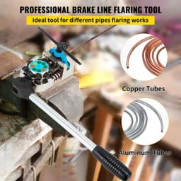 image-VEVOR Brake Line Flaring Tool, 45 Degree Single, Double, and Bubble Flares for 3/16", 1/4", 5/16" and 3/8" Tube Size, Suitable for Soft Metal of Copper Lines