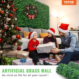 image-VEVOR 12PCS 24"x16" Grass Wall Panels for 32 SQ Feet, Boxwood Hedge Wall Panels, Artificial Grass Backdrop Wall 1.6", Privacy Hedge Screen UV Protected for Outdoor Indoor Garden Fence Backyard
