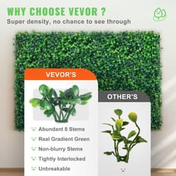 image-VEVOR 12PCS 24"x16" Grass Wall Panels for 32 SQ Feet, Boxwood Hedge Wall Panels, Artificial Grass Backdrop Wall 1.6", Privacy Hedge Screen UV Protected for Outdoor Indoor Garden Fence Backyard