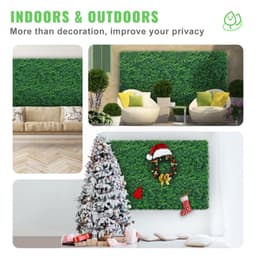 image-VEVOR 12PCS 24"x16" Grass Wall Panels for 32 SQ Feet, Boxwood Hedge Wall Panels, Artificial Grass Backdrop Wall 1.6", Privacy Hedge Screen UV Protected for Outdoor Indoor Garden Fence Backyard