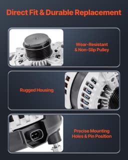 image-VEVOR Car Alternator 11252, Fit for Buick Enclave Base 3.6L 2012-2013, Chevy Traverse LT 2009-2016, GMC Acadia SLT 2007-2015, Saturn Outlook V6 2007-2010, Automotive Replacement Alternator 25815839
