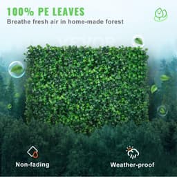 image-VEVOR 12PCS 20x20inch Artificial Boxwood Panels,Boxwood Hedge Wall Panels,Artificial Grass Backdrop Wall 1.6",Privacy Hedge Screen UV Protected for Outdoor Indoor Garden Fence Backyard