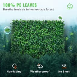image-VEVOR 12PCS 20x20inch Artificial Boxwood Panels,Boxwood Hedge Wall Panels,Artificial Grass Backdrop Wall 1.6",Privacy Hedge Screen UV Protected for Outdoor Indoor Garden Fence Backyard