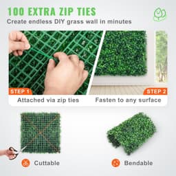 image-VEVOR 12PCS 20x20inch Artificial Boxwood Panels,Boxwood Hedge Wall Panels,Artificial Grass Backdrop Wall 1.6",Privacy Hedge Screen UV Protected for Outdoor Indoor Garden Fence Backyard