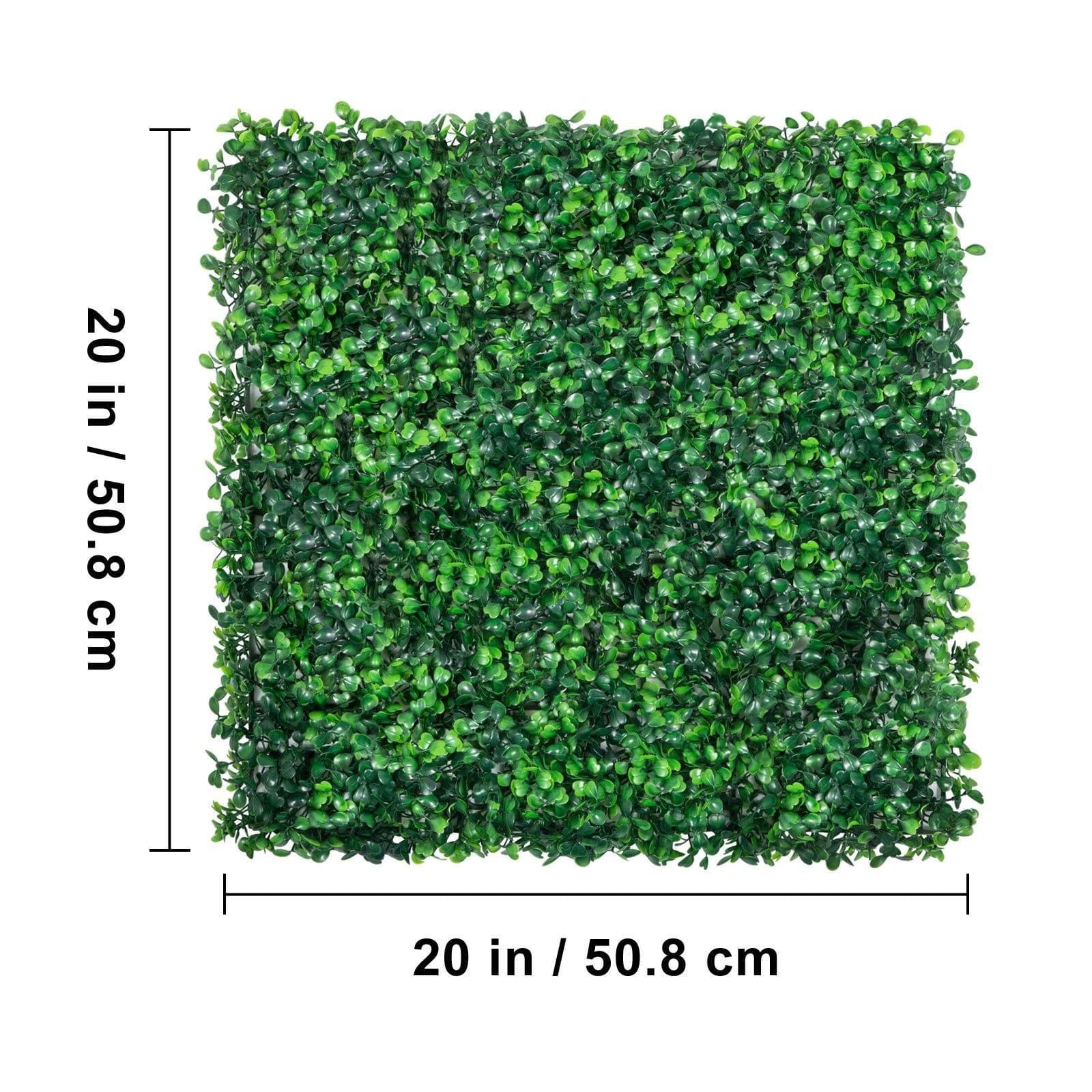 image-VEVOR 12PCS 20x20inch Artificial Boxwood Panels,Boxwood Hedge Wall Panels,Artificial Grass Backdrop Wall 1.6",Privacy Hedge Screen UV Protected for Outdoor Indoor Garden Fence Backyard