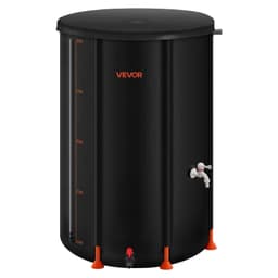 image-VEVOR Collapsible Rain Barrel, 100 Gallon Portable Rain Water Collection Barrel, 1000D PVC Rainwater Collection System, Garden Water Catcher Tank Storage Container with Spigot & Overflow Kit, Black