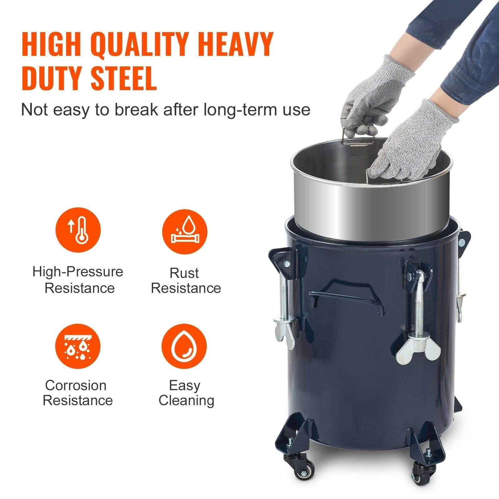 image-VEVOR Spray Paint Pressure Pot Tank, 30L/8gal Air Paint Pressure Pot with Manual Mixing Agitator, Leak Repair Sealant for Industry Home Decor Architecture Construction Automotive Painting, 70PSI Max