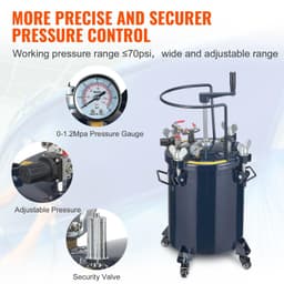 image-VEVOR Spray Paint Pressure Pot Tank, 30L/8gal Air Paint Pressure Pot with Manual Mixing Agitator, Leak Repair Sealant for Industry Home Decor Architecture Construction Automotive Painting, 70PSI Max