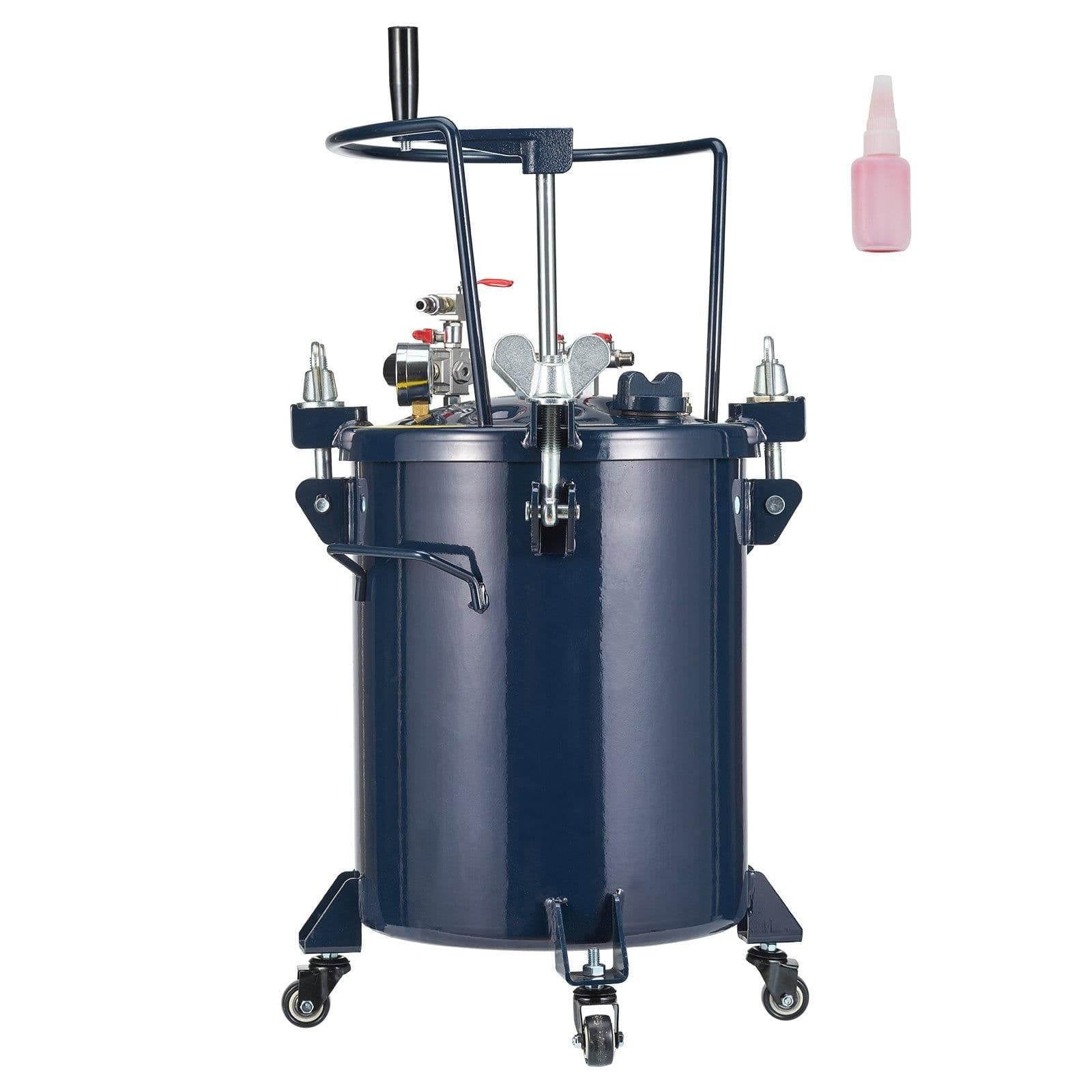 image-VEVOR Spray Paint Pressure Pot Tank, 30L/8gal Air Paint Pressure Pot with Manual Mixing Agitator, Leak Repair Sealant for Industry Home Decor Architecture Construction Automotive Painting, 70PSI Max