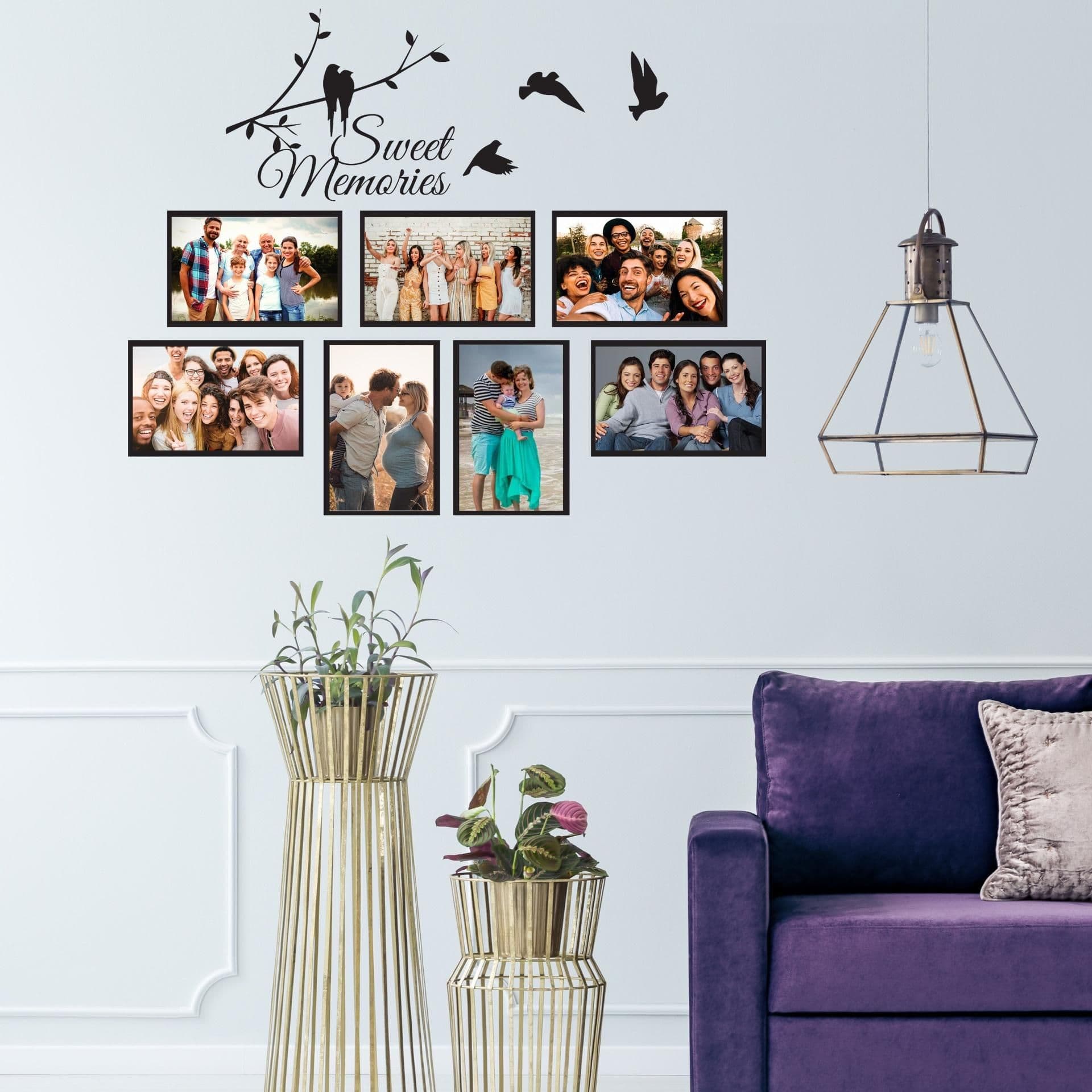 image-Picture Frames Family Wall Decal - Photo Quote Saying Vinyl Sticker For Room Decor