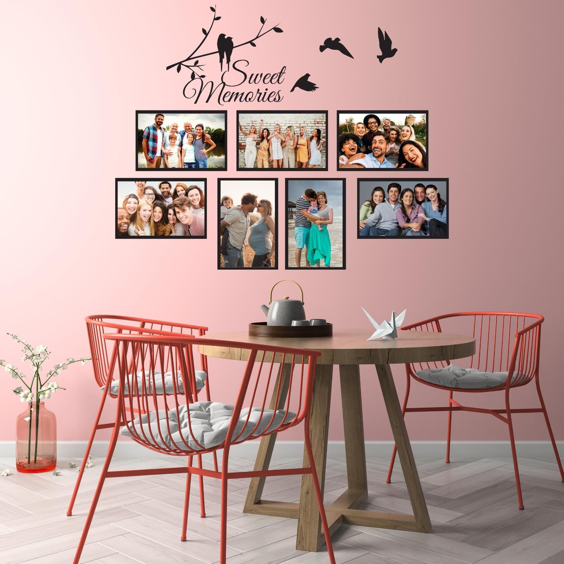 image-Picture Frames Family Wall Decal - Photo Quote Saying Vinyl Sticker For Room Decor