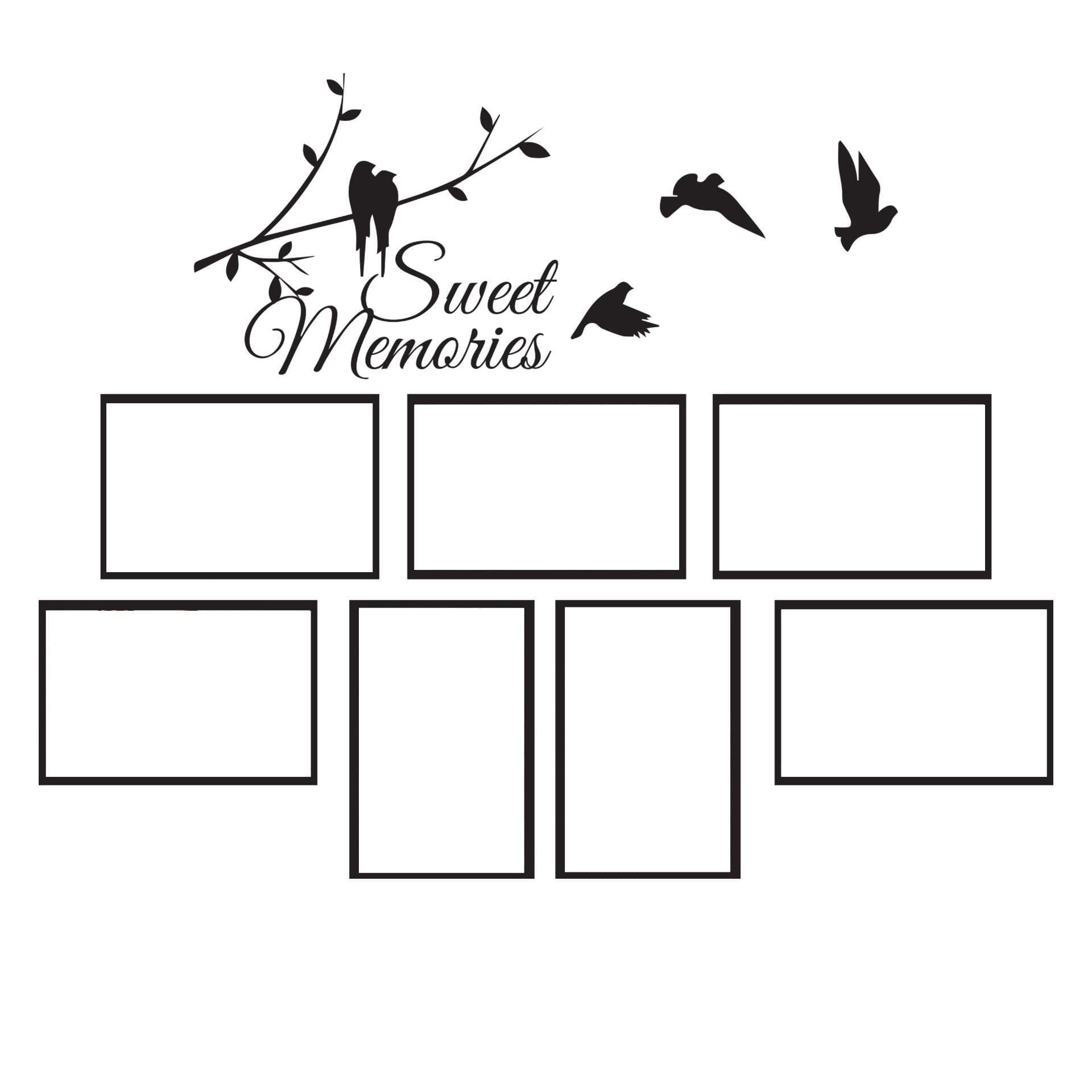 image-Picture Frames Family Wall Decal - Photo Quote Saying Vinyl Sticker For Room Decor