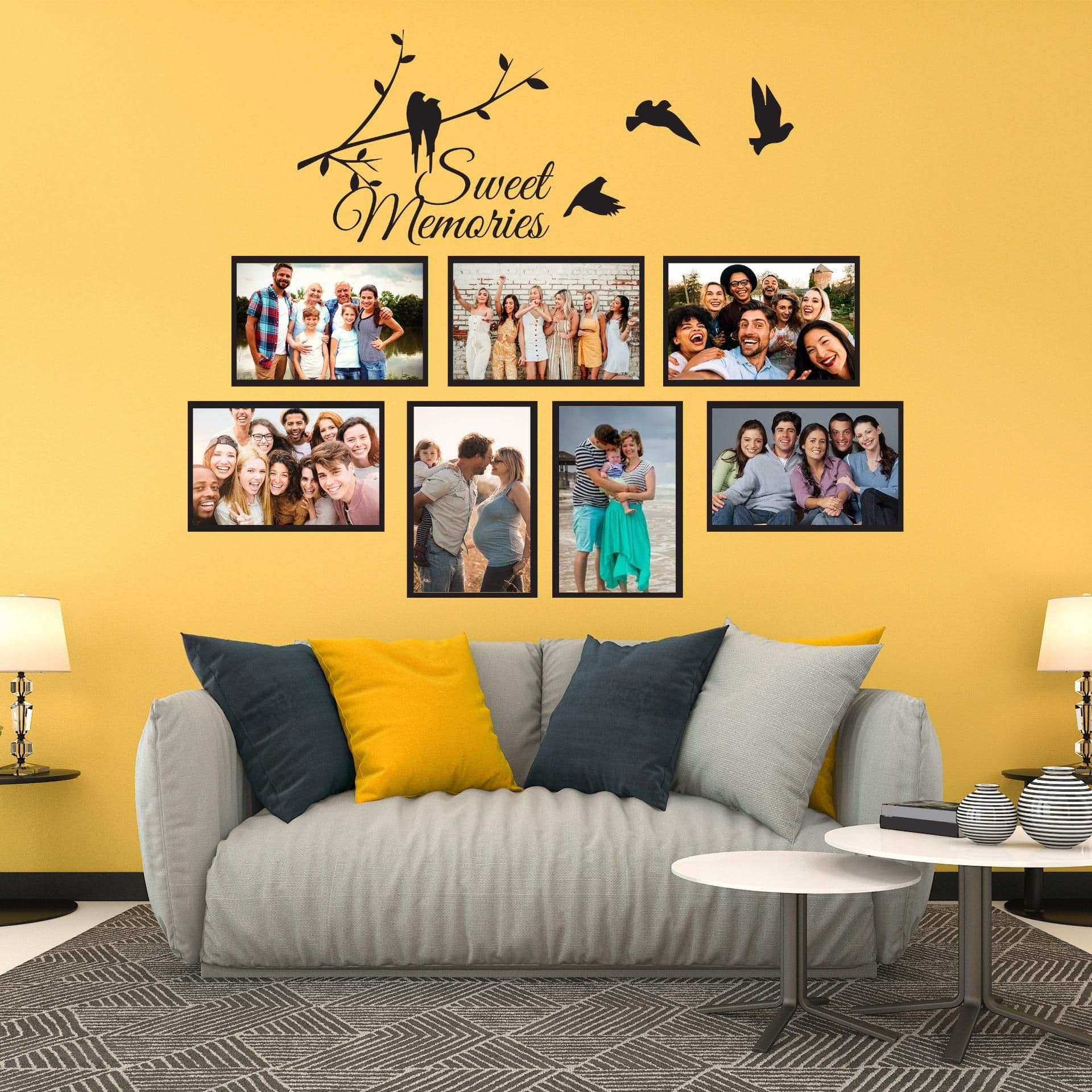 image-Picture Frames Family Wall Decal - Photo Quote Saying Vinyl Sticker For Room Decor