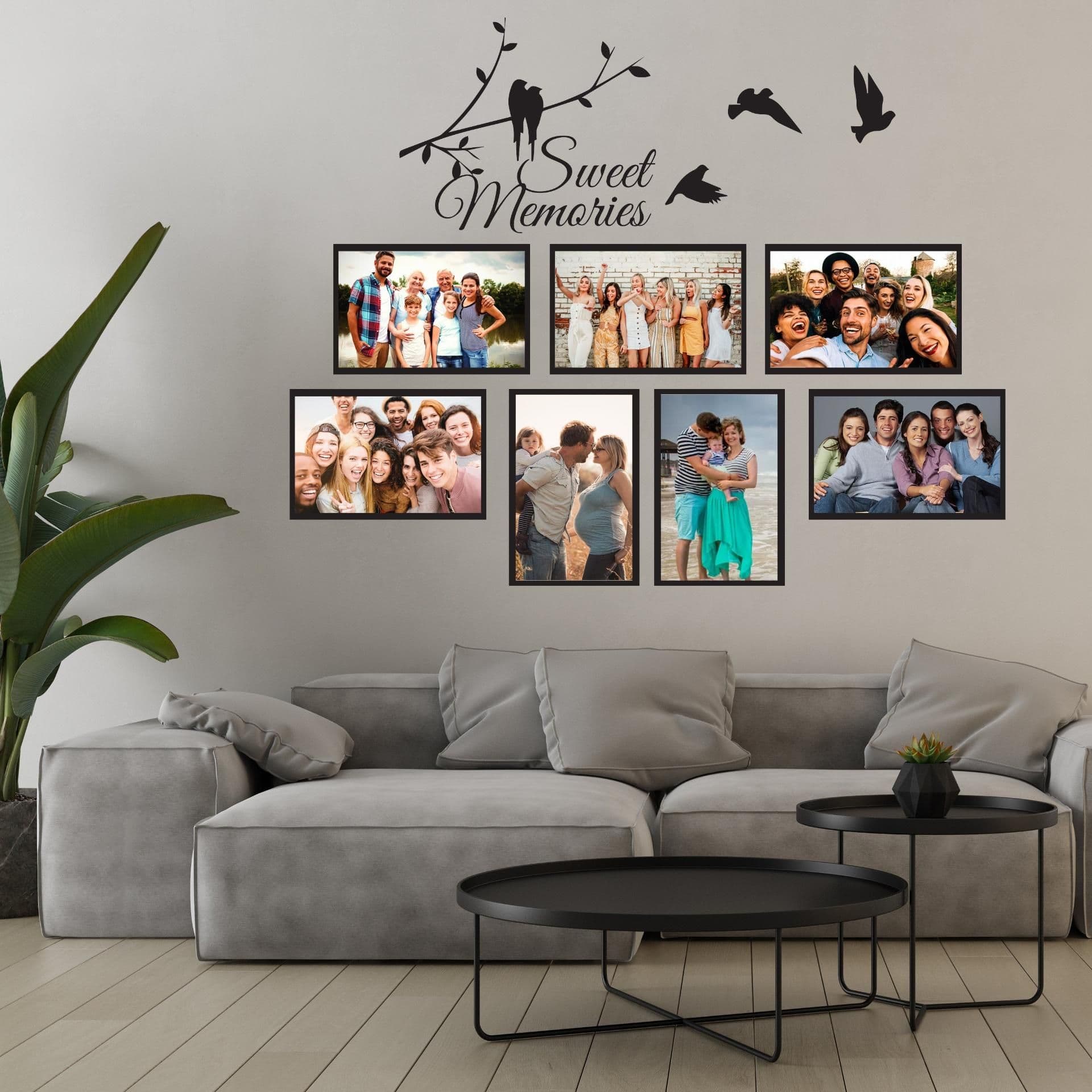 image-Picture Frames Family Wall Decal - Photo Quote Saying Vinyl Sticker For Room Decor