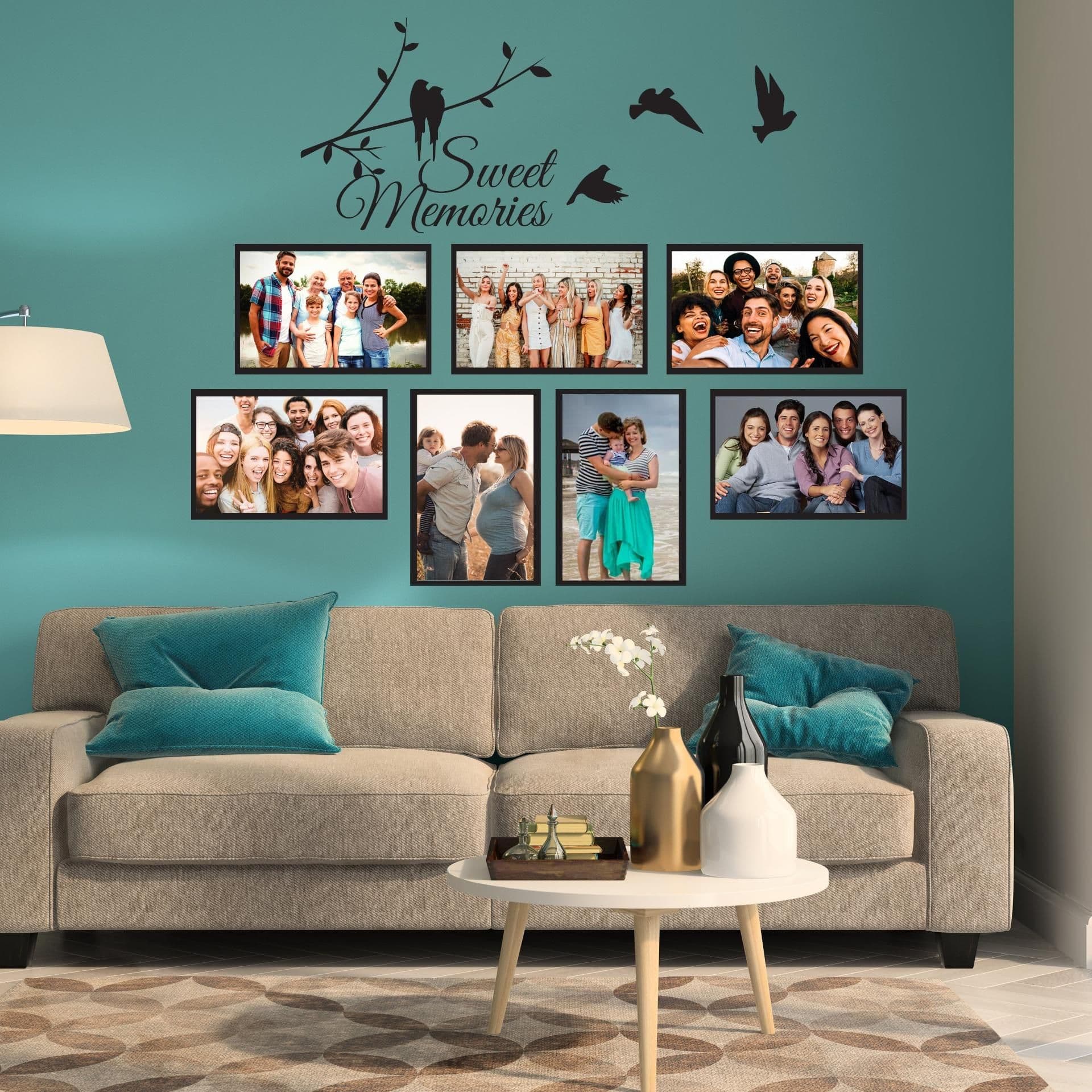 image-Picture Frames Family Wall Decal - Photo Quote Saying Vinyl Sticker For Room Decor