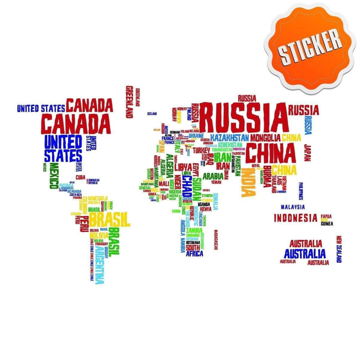 image-Explorer Vinyl Wall Decal - Global World Map Sticker