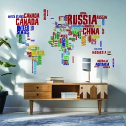 image-Explorer Vinyl Wall Decal - Global World Map Sticker