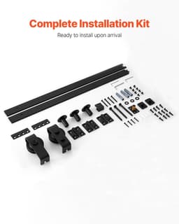 image-VEVOR Bi-Folding Sliding Barn Door Hardware Track Kit, 52" Top Mount Track Kit, Slide Smoothly & Quietly, Heavy Duty, Easy to Install, Suitable for Two 24" Closet Pantry Laundry Doors (Not Included)