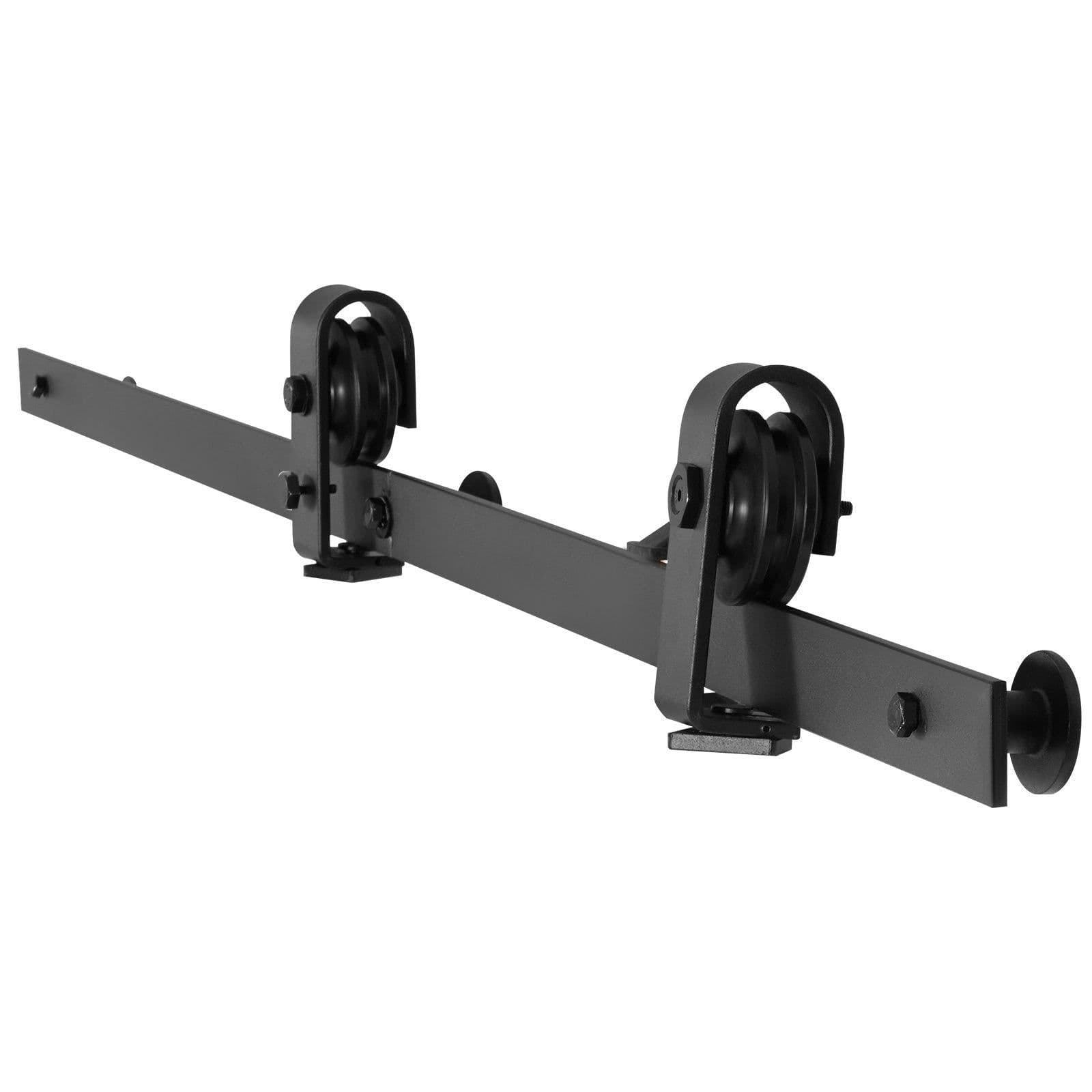 image-VEVOR Bi-Folding Sliding Barn Door Hardware Track Kit, 52" Top Mount Track Kit, Slide Smoothly & Quietly, Heavy Duty, Easy to Install, Suitable for Two 24" Closet Pantry Laundry Doors (Not Included)