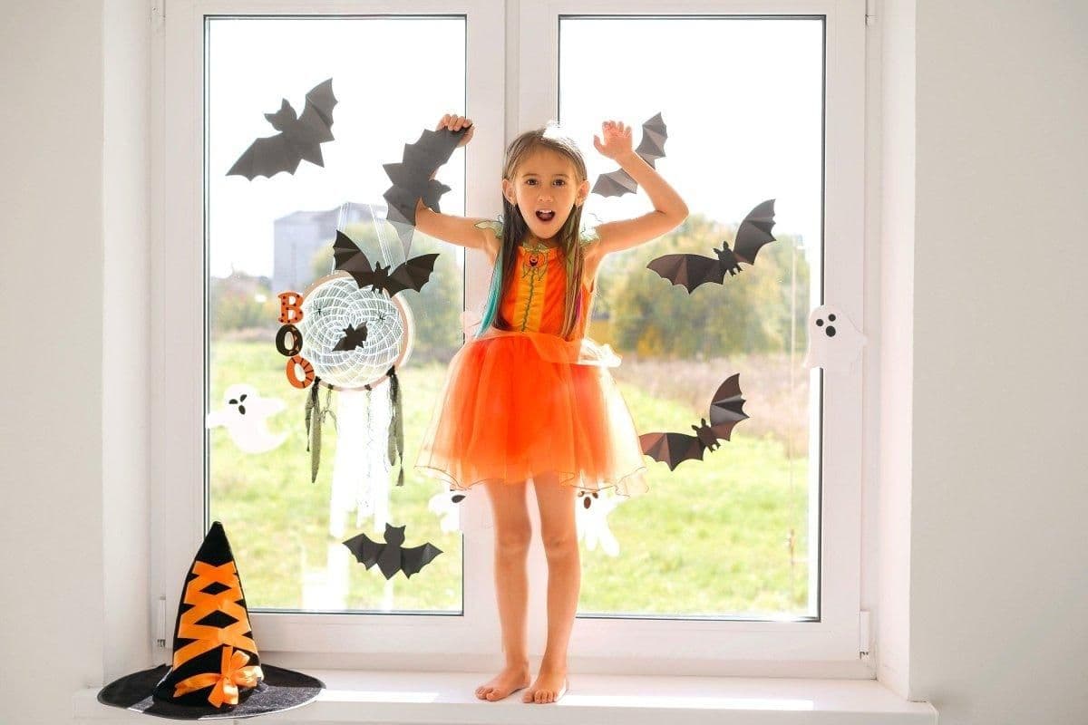 image-Halloween Spooky Bat Vinyl Decals - Festive Window Sticker Decorations