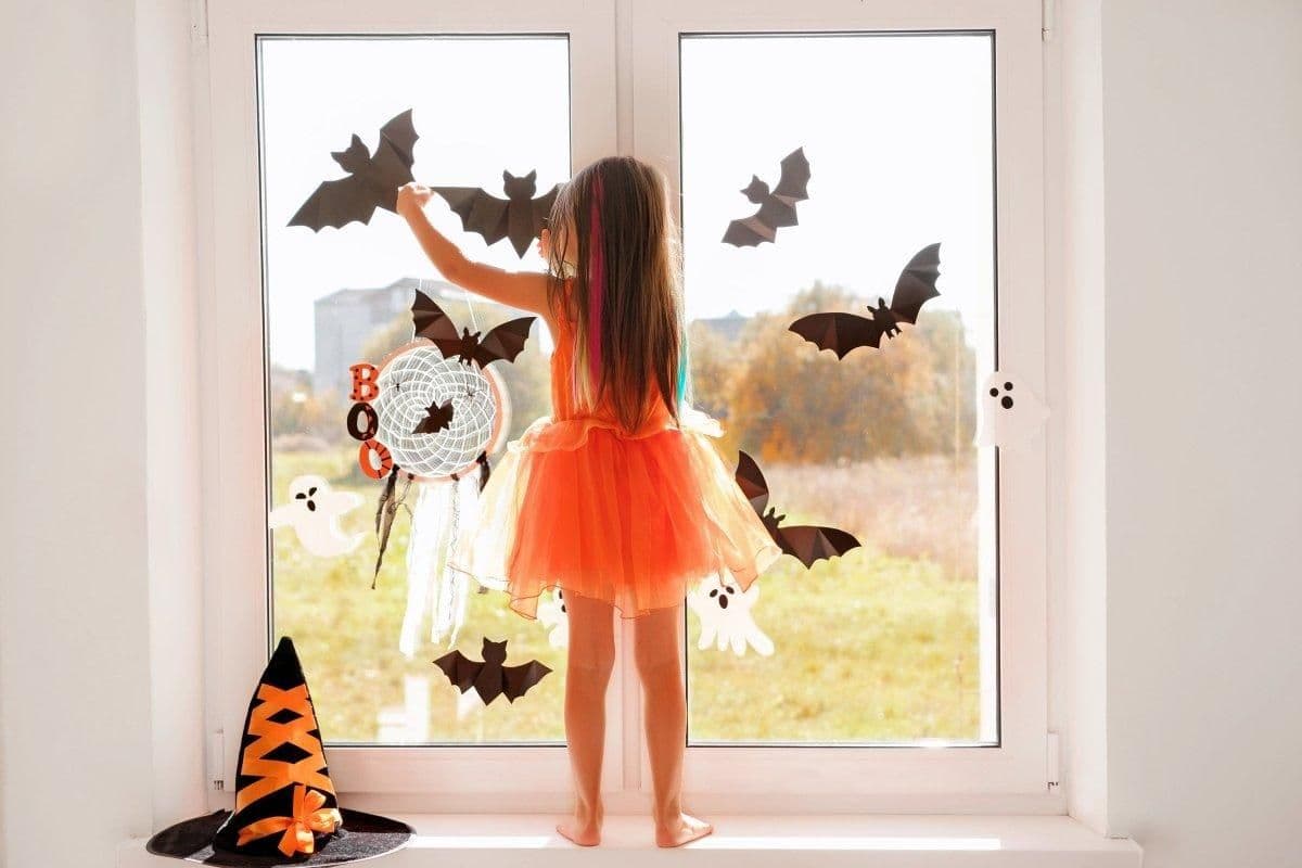 image-Halloween Spooky Bat Vinyl Decals - Festive Window Sticker Decorations