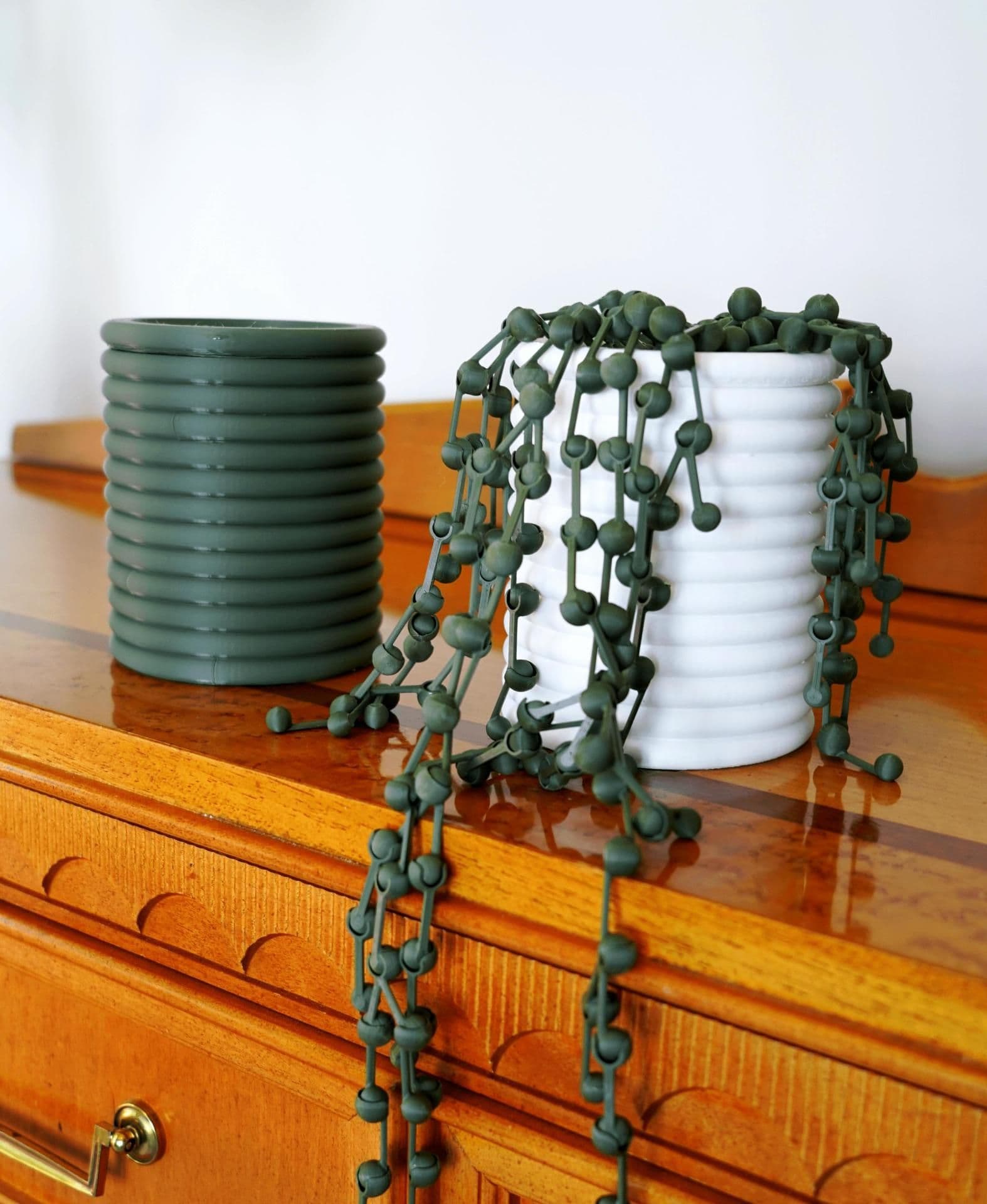 image-String of Pearls Articulating Plant | 3D Printed Succulent Decor | Customizable Hanging Plant Replica | DIY Assembly Kit | Faux Houseplant