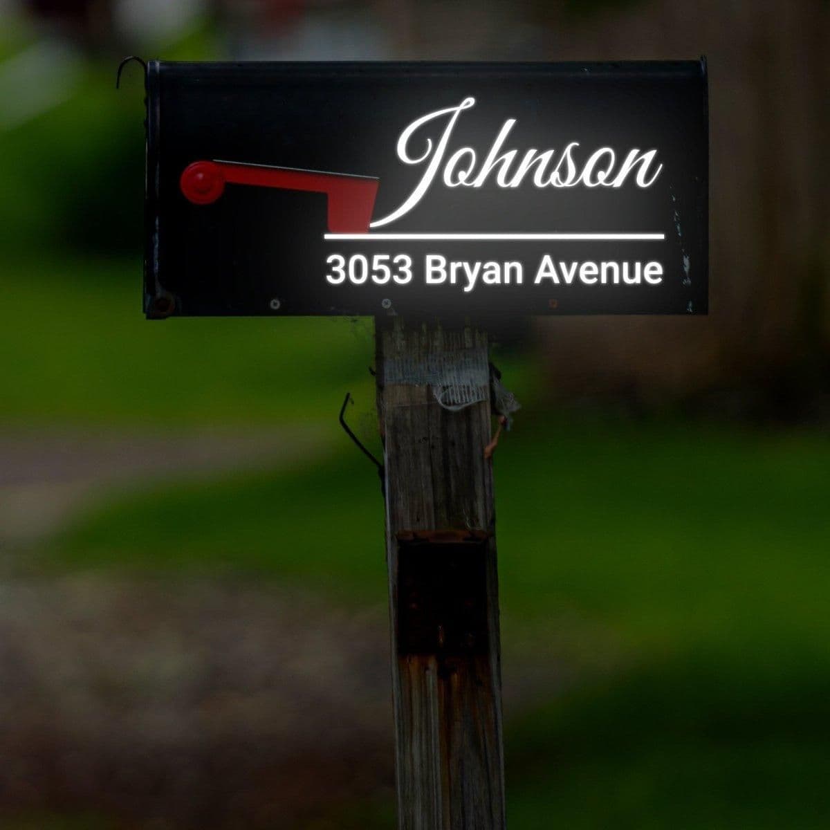 image-Personalized Reflective Mailbox Decal - Custom Vinyl Sticker for Increased Visibility