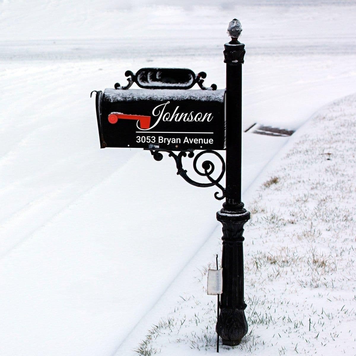 image-Personalized Reflective Mailbox Decal - Custom Vinyl Sticker for Increased Visibility