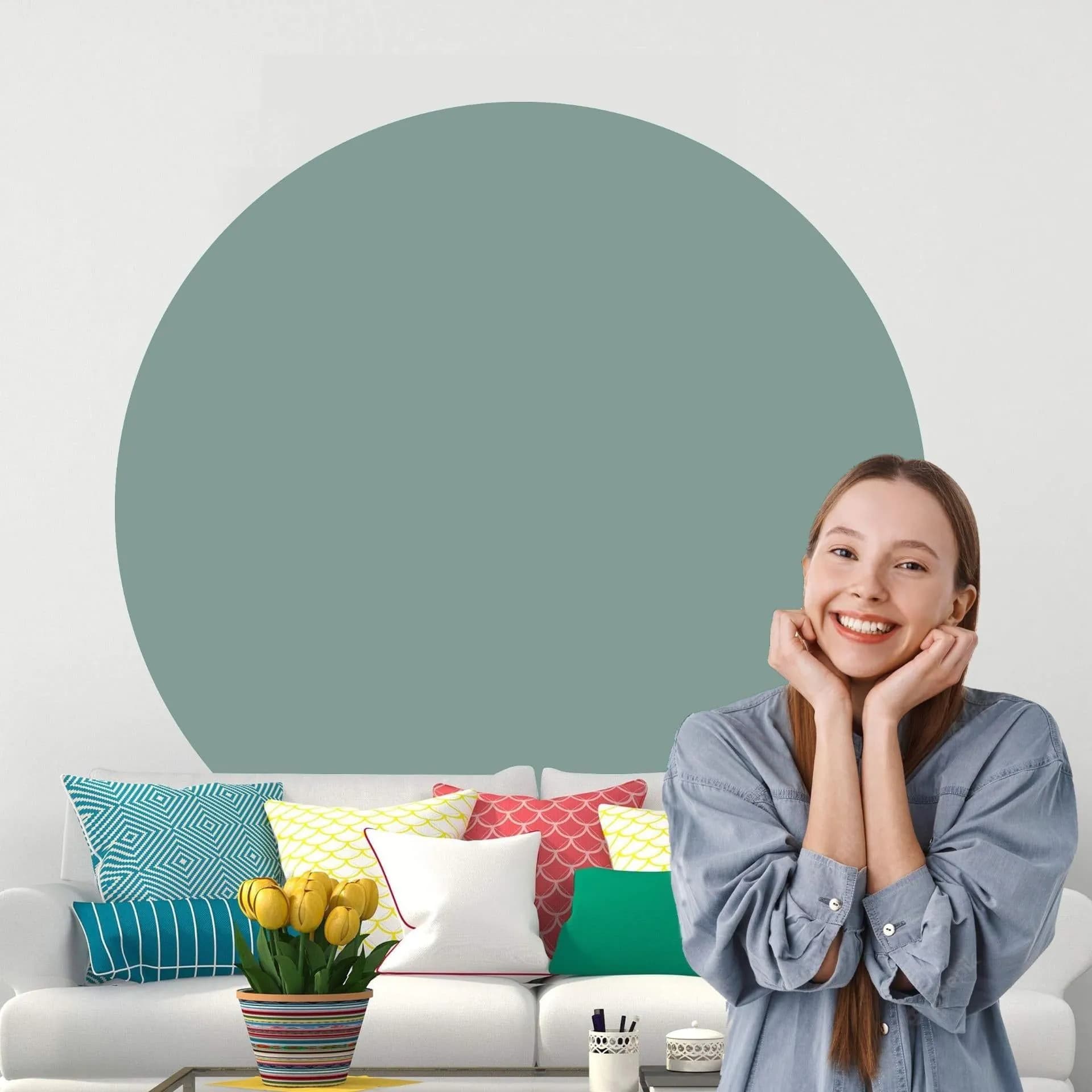 image-Scandinavian Style Circle Wall Sticker Decal for Interior Design