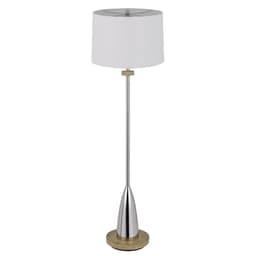 image-150W 3 Way Lockport Metal Floor Lamp With Rubber Wood Base