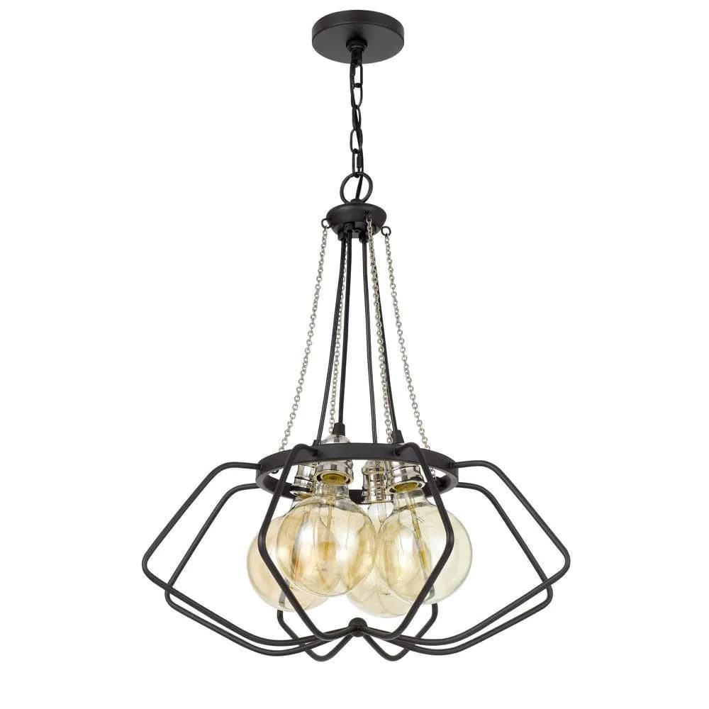 image-60W x 4 Ladue metal chandelier (Edison bulbs shown ARE included)